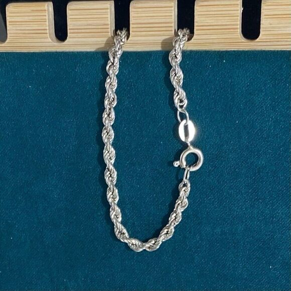 AUS Sterling 925 Silver Twisted Rope Bracelet - Picture 14 of 16